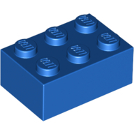 Lego kostka (kostička) 2x3, modrá (300223)